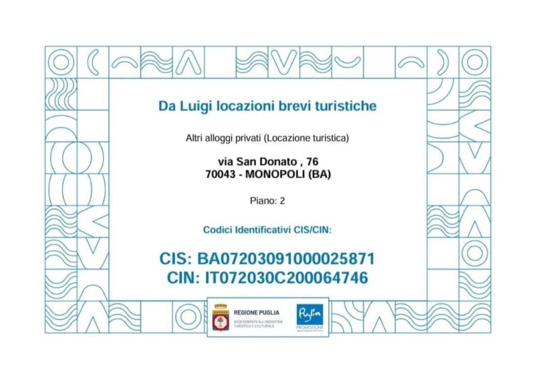 Da Luigi Locazioni Brevi Turistiche Panzió Monopoli Kültér fotó